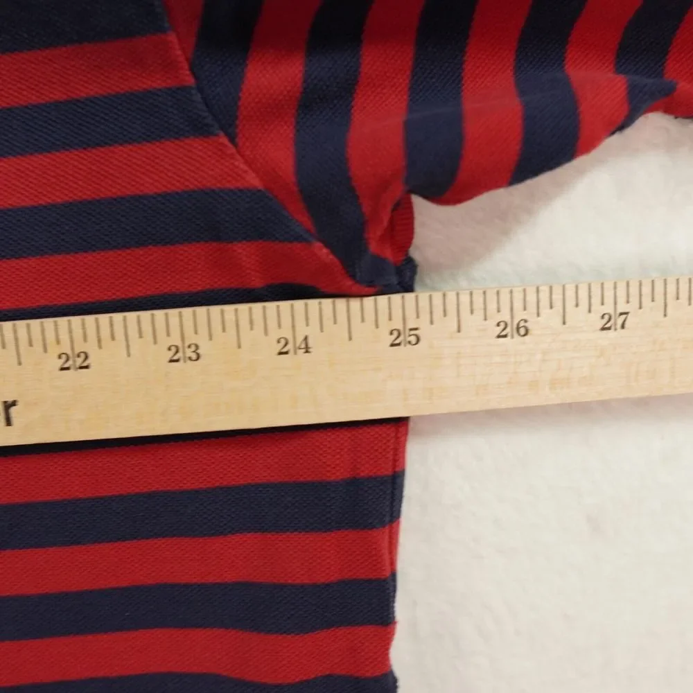 Vintage Polo Ralph Lauren Shirt Mens 1XL BIG Red Navy‎ Blue Striped Polo READ